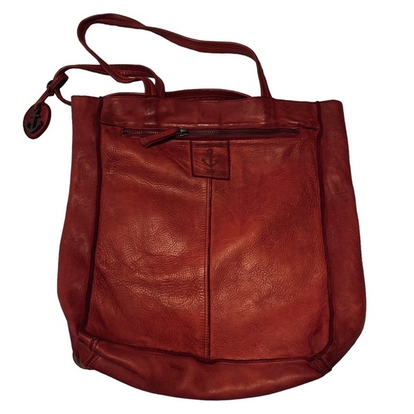 Harbour 2nd Handbags - HARBOUR 2nd Elbe Red Leather Studded Tote